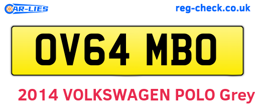 OV64MBO are the vehicle registration plates.