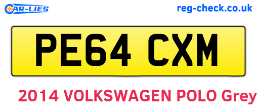 PE64CXM are the vehicle registration plates.