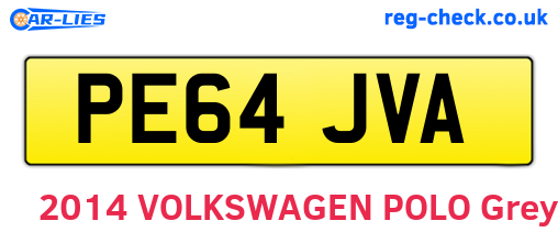 PE64JVA are the vehicle registration plates.