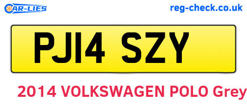 PJ14SZY are the vehicle registration plates.