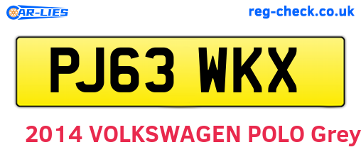 PJ63WKX are the vehicle registration plates.