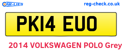PK14EUO are the vehicle registration plates.