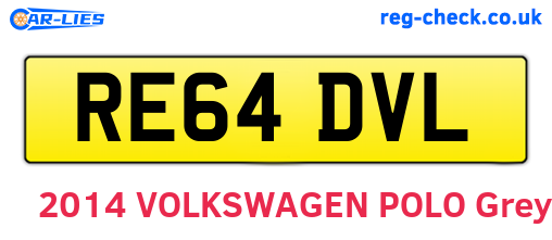 RE64DVL are the vehicle registration plates.