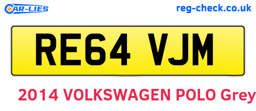 RE64VJM are the vehicle registration plates.