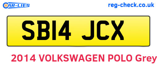 SB14JCX are the vehicle registration plates.