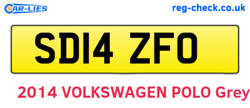 SD14ZFO are the vehicle registration plates.