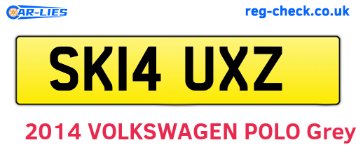 SK14UXZ are the vehicle registration plates.