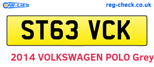 ST63VCK are the vehicle registration plates.