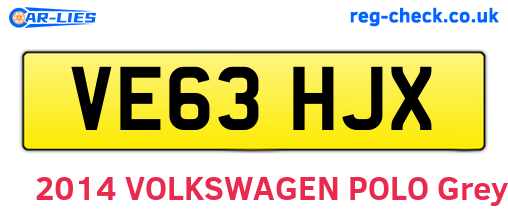 VE63HJX are the vehicle registration plates.