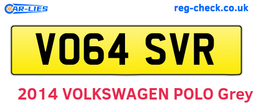 VO64SVR are the vehicle registration plates.