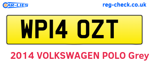 WP14OZT are the vehicle registration plates.