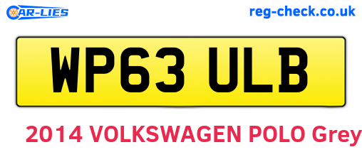 WP63ULB are the vehicle registration plates.