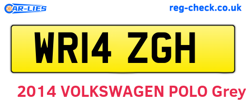 WR14ZGH are the vehicle registration plates.