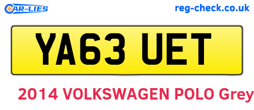 YA63UET are the vehicle registration plates.