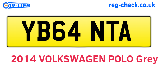 YB64NTA are the vehicle registration plates.