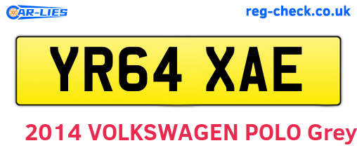 YR64XAE are the vehicle registration plates.