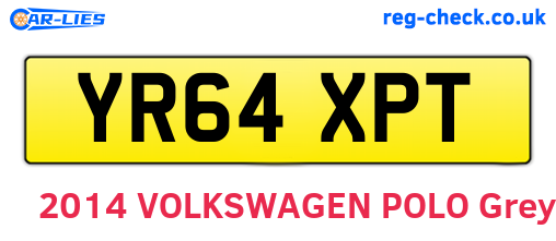 YR64XPT are the vehicle registration plates.