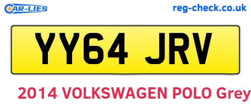 YY64JRV are the vehicle registration plates.