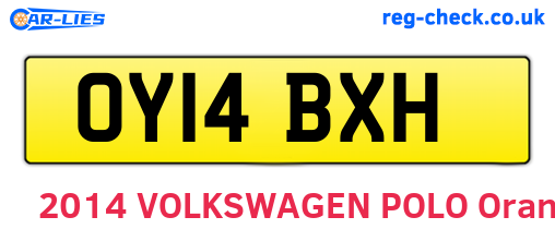 OY14BXH are the vehicle registration plates.