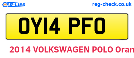 OY14PFO are the vehicle registration plates.