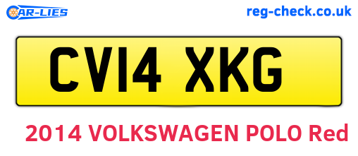 CV14XKG are the vehicle registration plates.