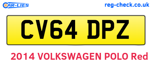 CV64DPZ are the vehicle registration plates.
