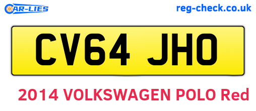 CV64JHO are the vehicle registration plates.