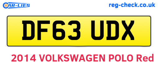 DF63UDX are the vehicle registration plates.