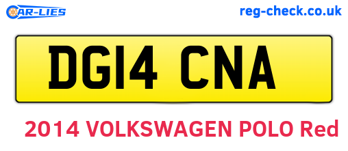 DG14CNA are the vehicle registration plates.