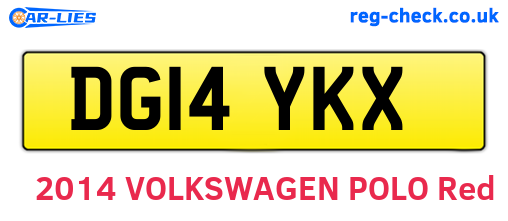 DG14YKX are the vehicle registration plates.
