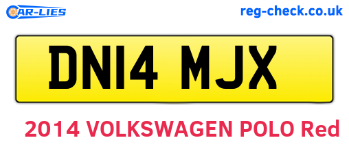 DN14MJX are the vehicle registration plates.