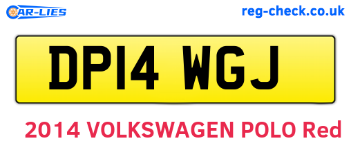 DP14WGJ are the vehicle registration plates.