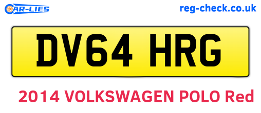 DV64HRG are the vehicle registration plates.