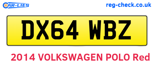 DX64WBZ are the vehicle registration plates.