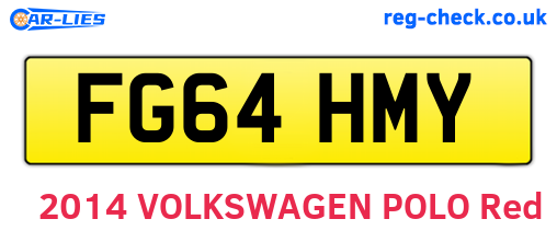 FG64HMY are the vehicle registration plates.