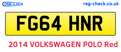 FG64HNR are the vehicle registration plates.