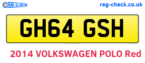 GH64GSH are the vehicle registration plates.