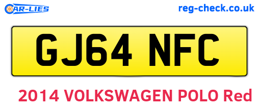 GJ64NFC are the vehicle registration plates.