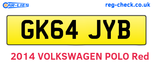 GK64JYB are the vehicle registration plates.