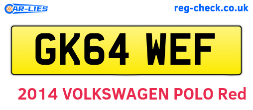 GK64WEF are the vehicle registration plates.