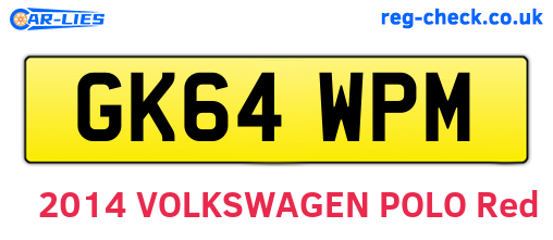 GK64WPM are the vehicle registration plates.