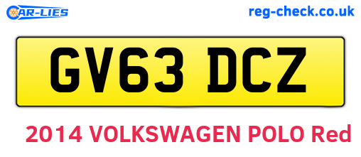 GV63DCZ are the vehicle registration plates.