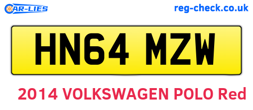 HN64MZW are the vehicle registration plates.