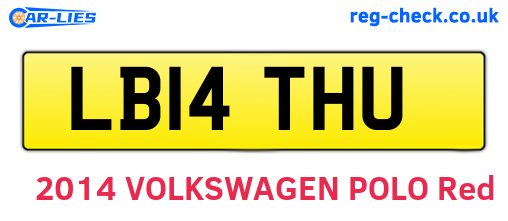 LB14THU are the vehicle registration plates.