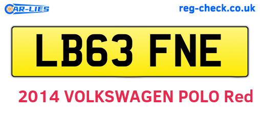 LB63FNE are the vehicle registration plates.