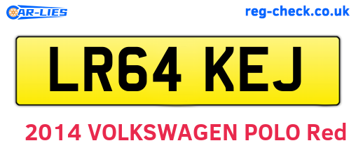 LR64KEJ are the vehicle registration plates.