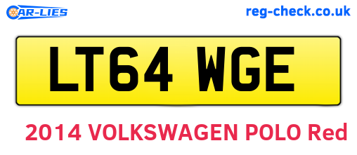 LT64WGE are the vehicle registration plates.