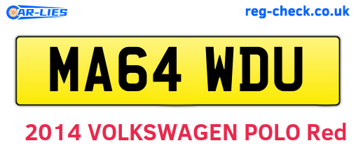 MA64WDU are the vehicle registration plates.