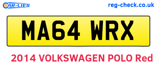 MA64WRX are the vehicle registration plates.