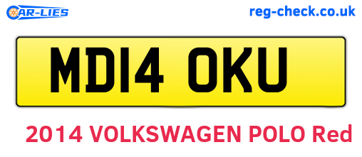MD14OKU are the vehicle registration plates.